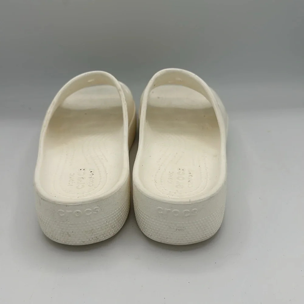 womens Iconic Comfort Crocs classic platform slide white size 6 - Picture 3 of 5